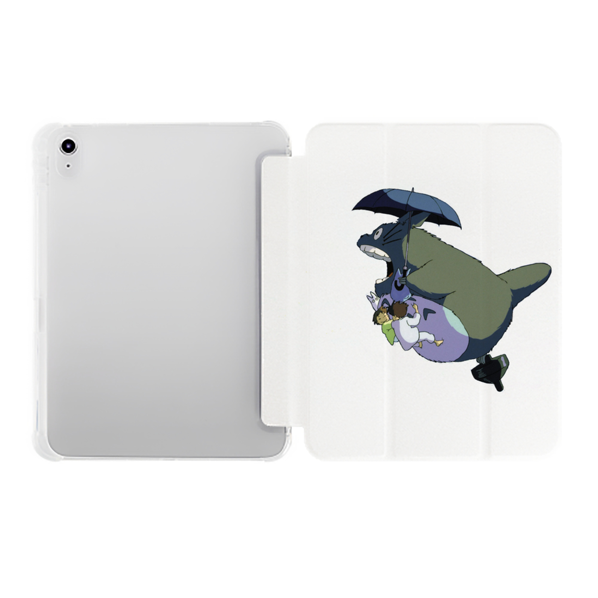 （画像用） となりのトトロ 草壁メイ 草壁サツキ My Neighbor Totoro Satsuki Kusakabe Mei Kusakabe IPad ケース ペン収納付き 三つ折りスタンド PUレザー×シリコン 対応機種9.5/10.5/10.9インチ
